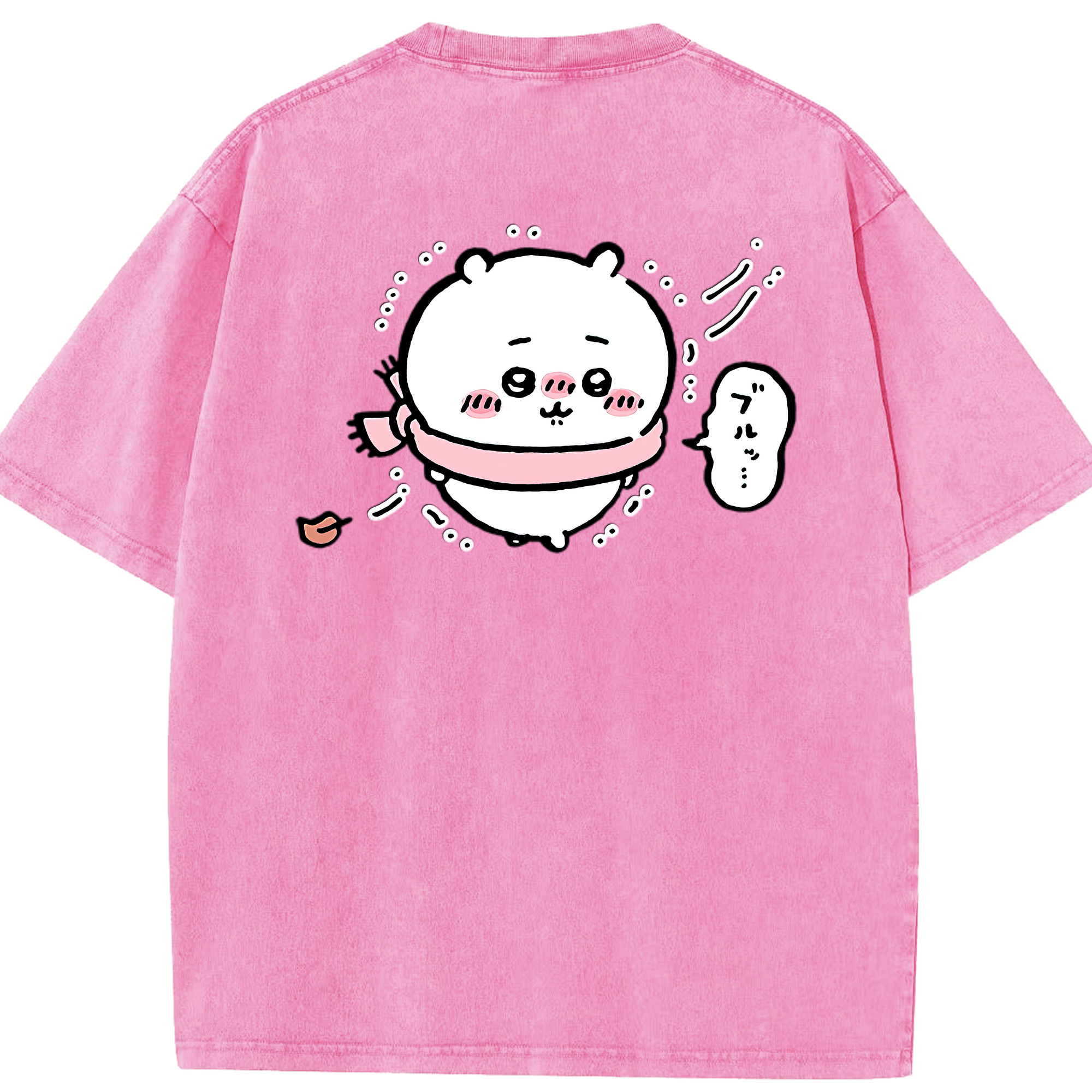 （画像用） ちいかわ ちいかわ Chii-kawa chiikawa 綿100% ヴィンテージ風 半袖Tシャツ（背面プリント）